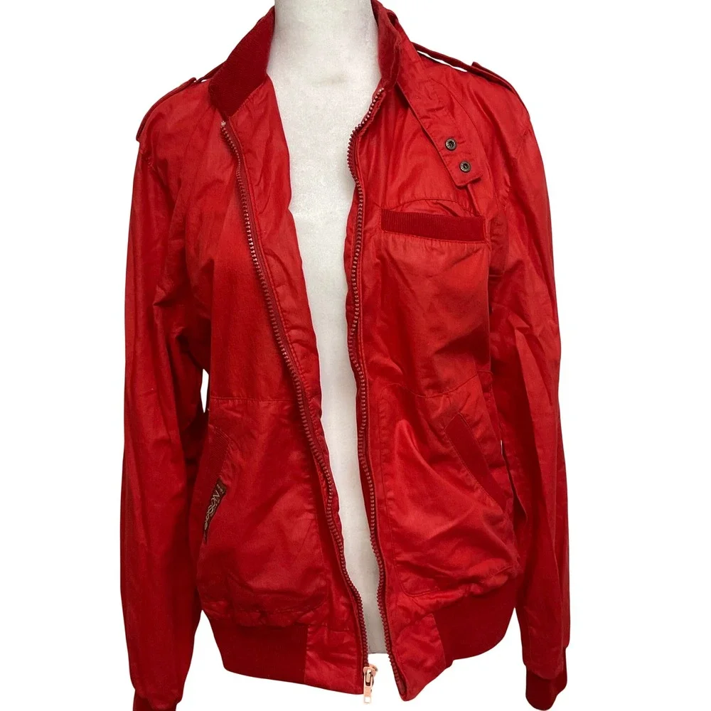 VTG 1980s Sasson OSSY men's Red Bomber‎ Blouson Streetwear windbreaker jacket 40